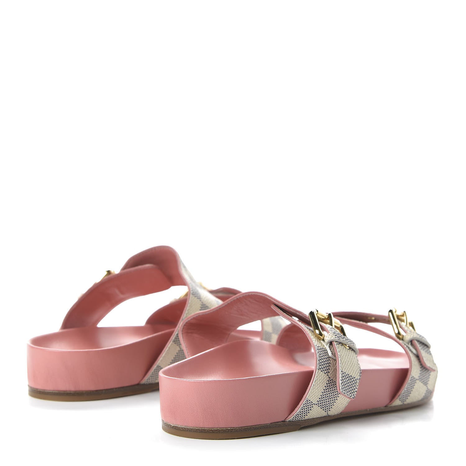 Louis Vuitton Damier Azur Bom Dia Flat Mules 38 Rose Clair 4 of 8