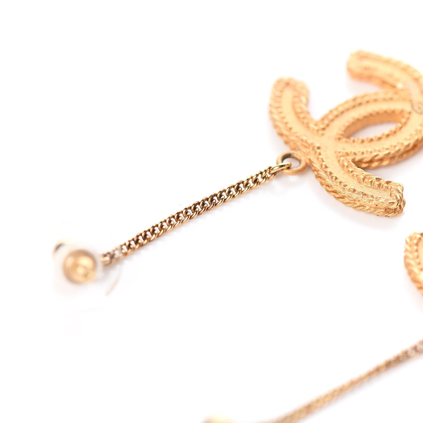 CC Drop Earrings Matte Gold