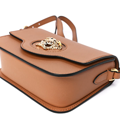 Versace Grained Calfskin La Medusa Flap Shoulder Bag Brown 12 of 12