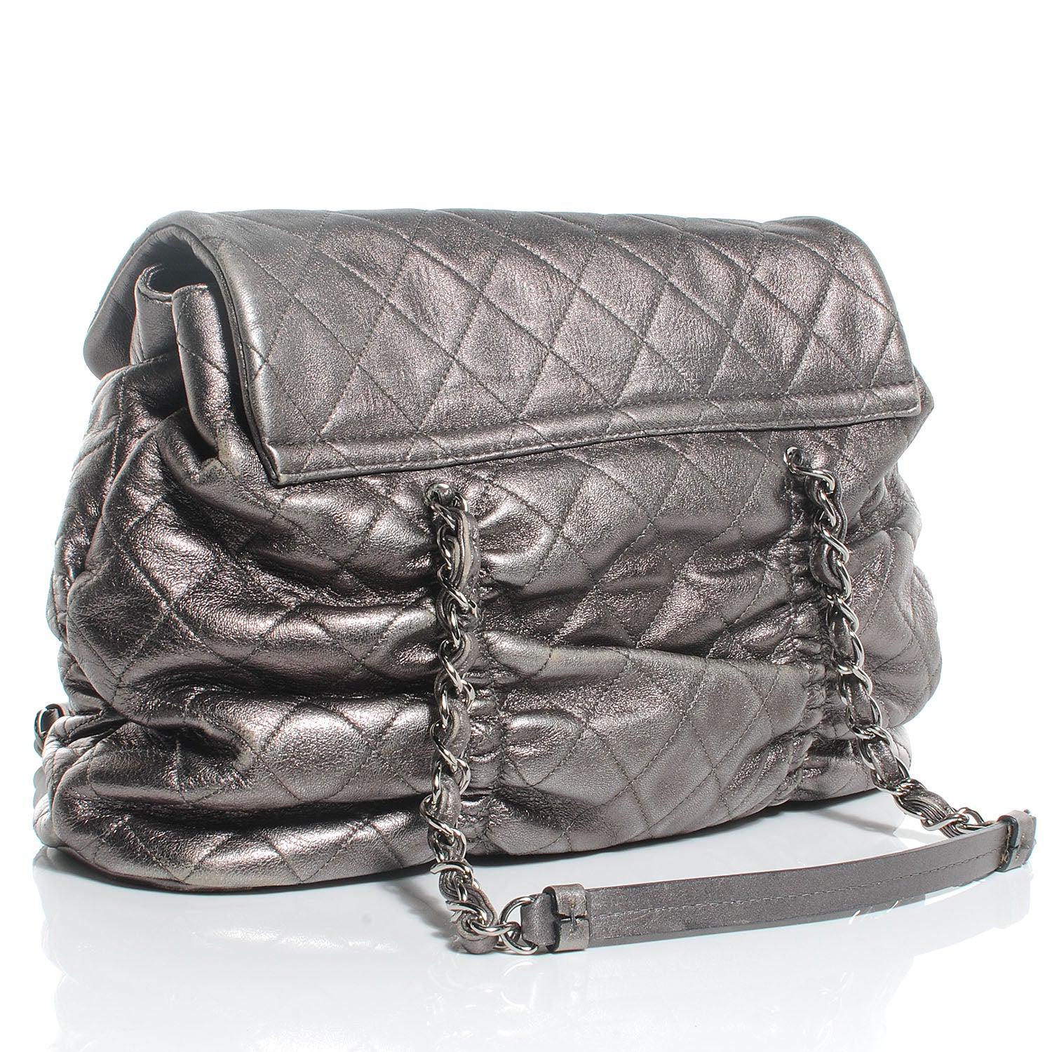 Chanel Lambskin Quilted Sharpei Flap Dark Silver 3 of 11