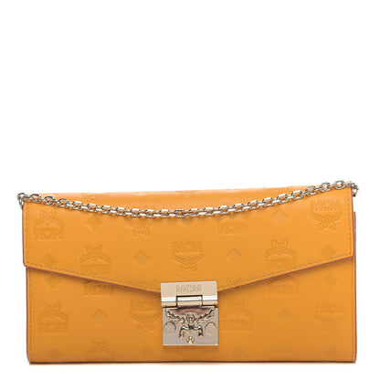 MCM Calfskin Ottomar Large Patricia Wallet On Chain Golden Mango 1 of 9