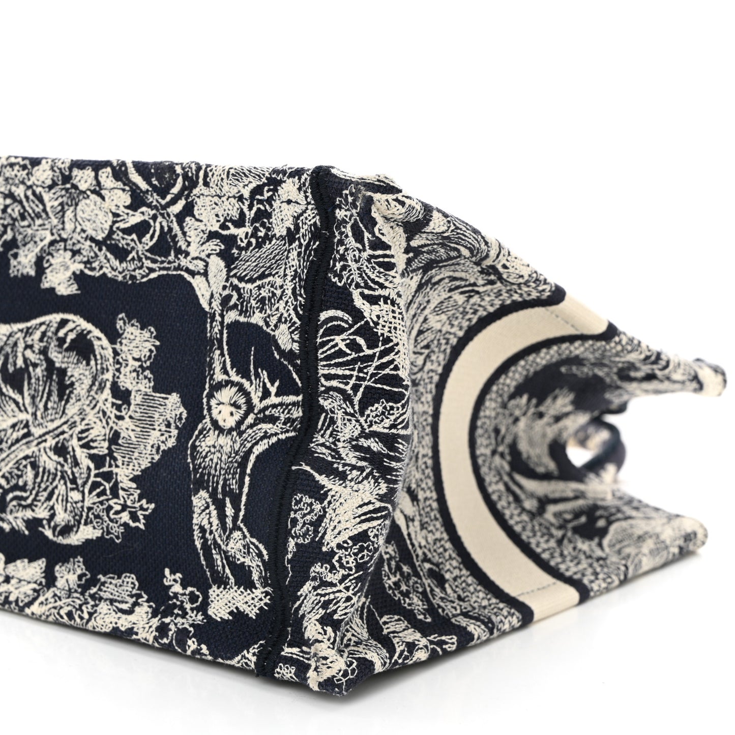 Canvas Embroidered Small Dioriviera Toile De Jouy Book Tote Blue