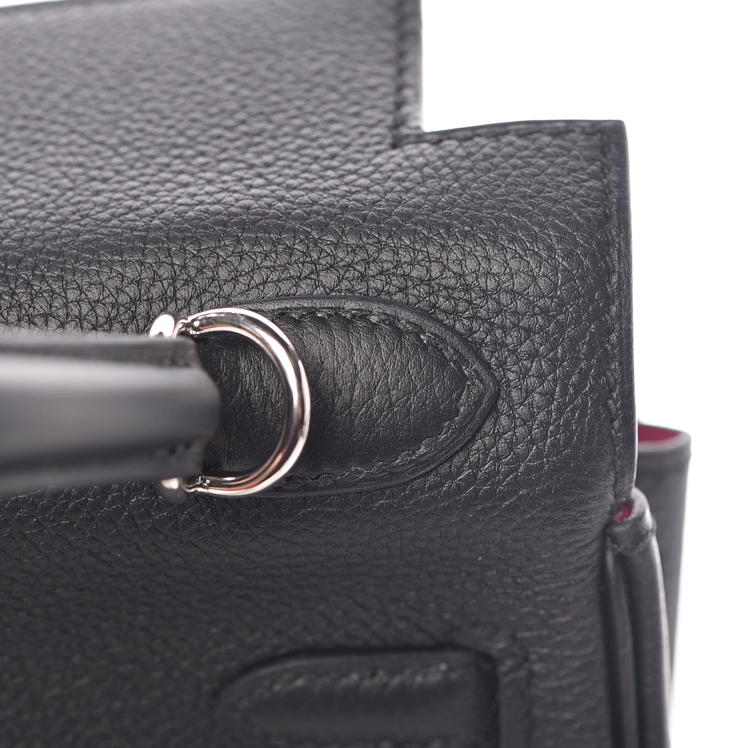 Hermes Togo Horseshoe Kelly Retourne 25 Black Magnolia 20 of 41