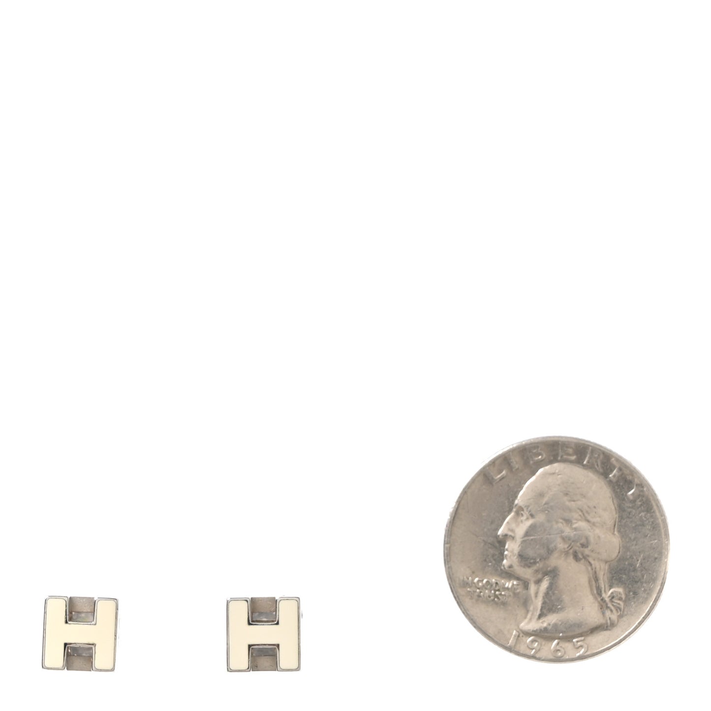 Palladium Lacquered Cage d'H Earrings White