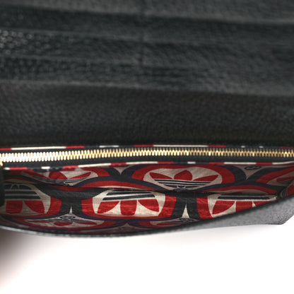 Gucci X ADIDAS Textured Dollar Calfskin Trefoil Embossed Wallet On Chain Off White Black 5 of 11