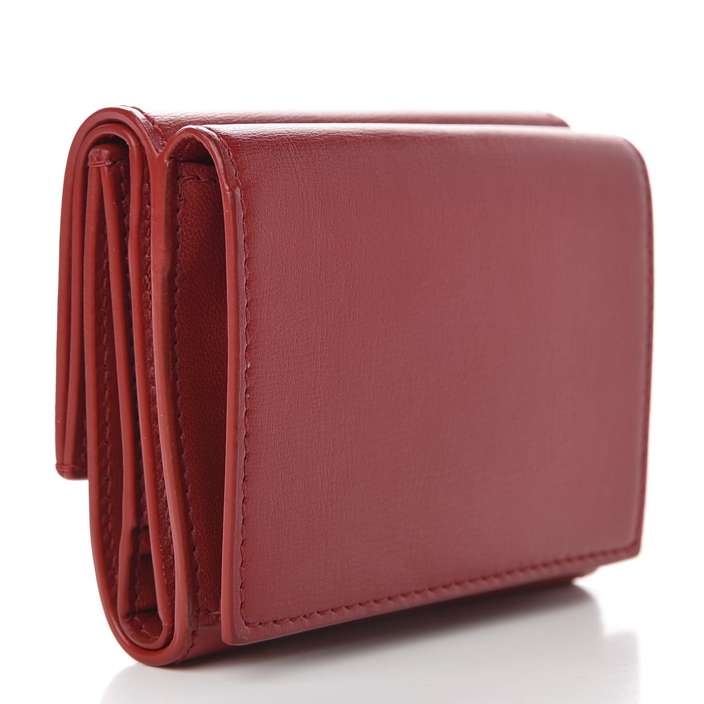 Calfskin Monogram Compact Wallet Rouge Eros