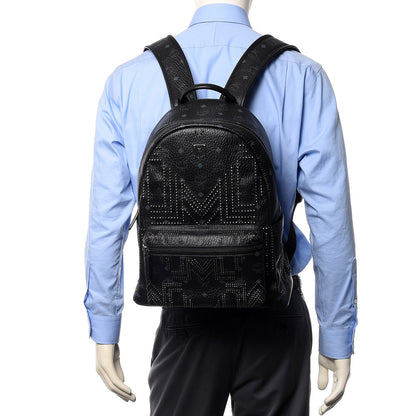 MCM Visetos Studded Medium Backpack Black 2 of 9