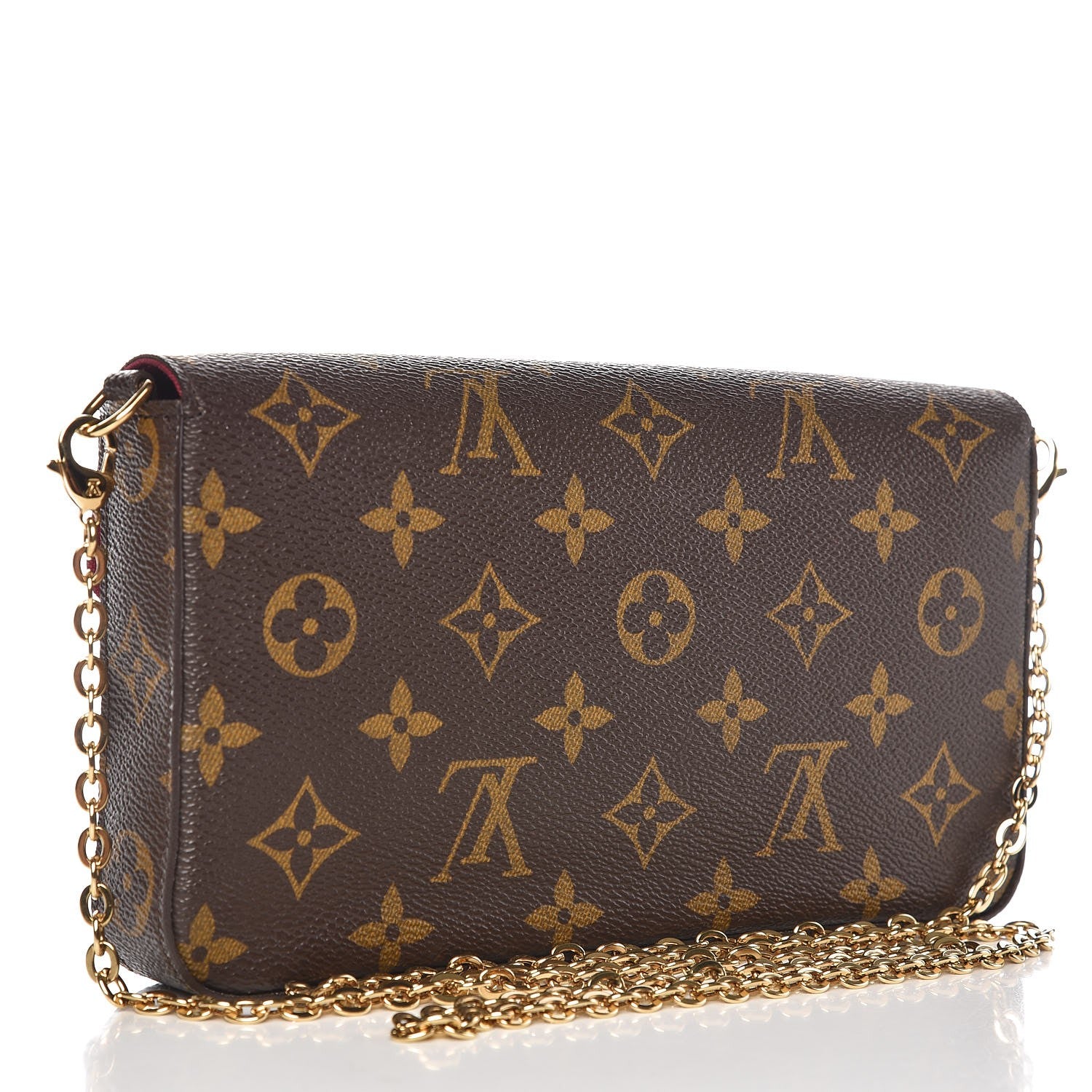 Louis Vuitton Monogram Pochette Felicie Chain Wallet Fuchsia 3 of 11