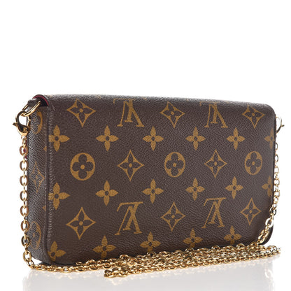 Louis Vuitton Monogram Pochette Felicie Chain Wallet Fuchsia 3 of 11