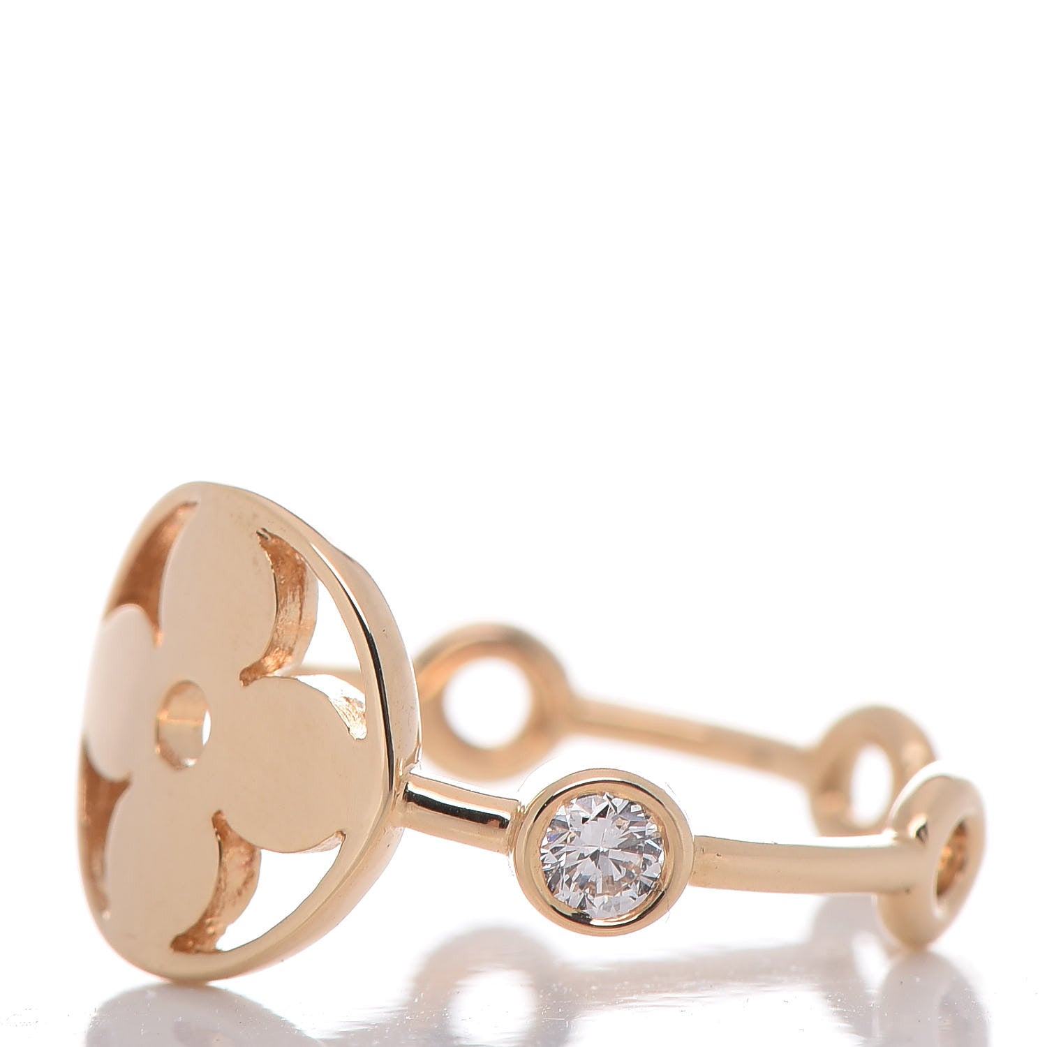 Louis Vuitton 18K Gold Diamond Monogram Idylle Blossom Ring Set 48 4.5 4 of 10