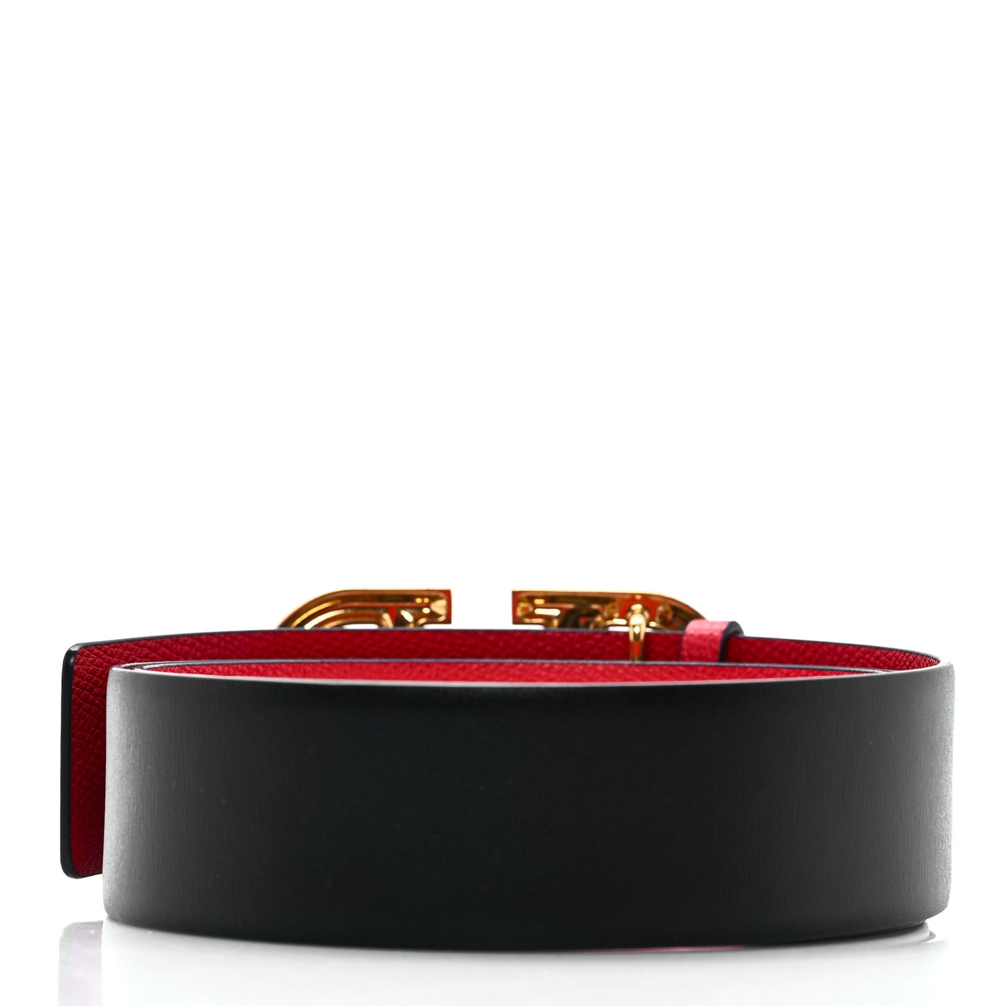 Glossy Calfskin Grainy Calfskin Hammered 40mm VLogo Reversible Belt 90 36 Black Rouge Pur