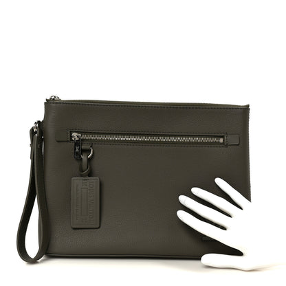 Louis Vuitton Grained Calfskin Aerogram Takeoff Pouch Grey 2 of 8