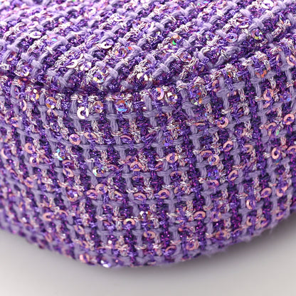 Chanel Tweed Sequin Quilted Baywatch Top Handle Flap Purple 10 of 10
