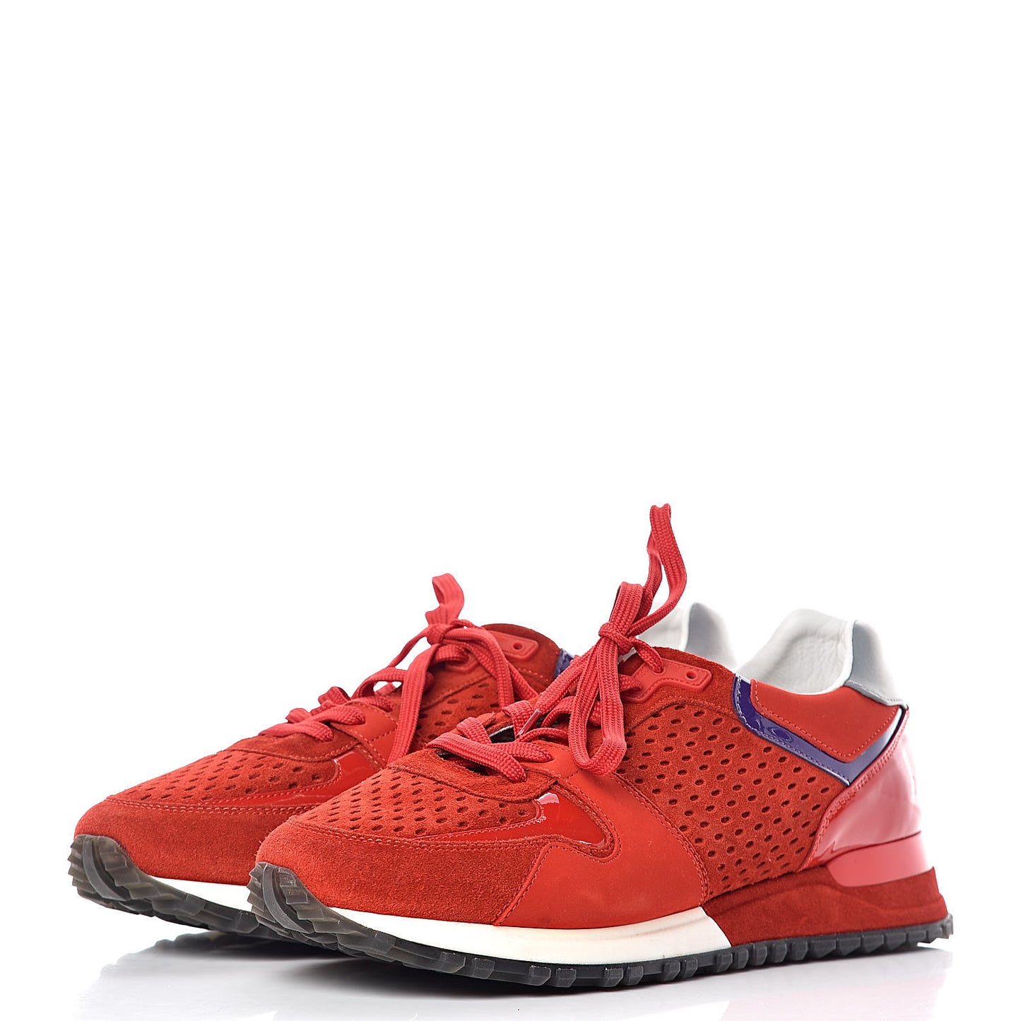 Nubuck Calfskin Perforated Run Away Sneakers 39 Rouge