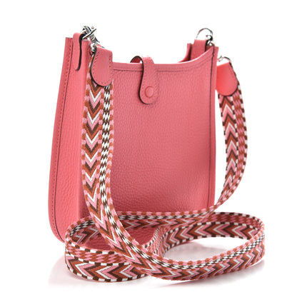 Hermes Taurillon Clemence Allegro Evelyne TPM Rose Azalee Rose Confetti 3 of 10