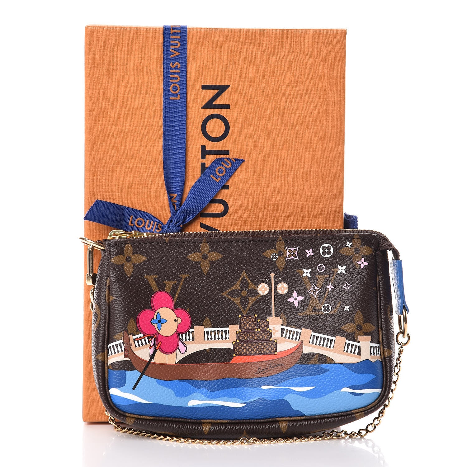 Louis Vuitton Monogram 2019 Christmas Animation Mini Venice Pochette Accessories Blue 8 of 8