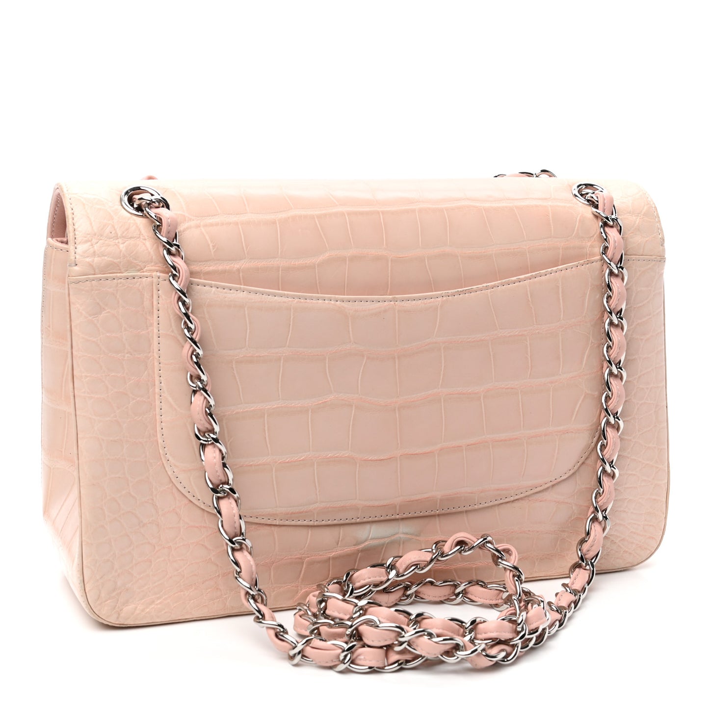 Alligator Jumbo Double Flap Light Pink