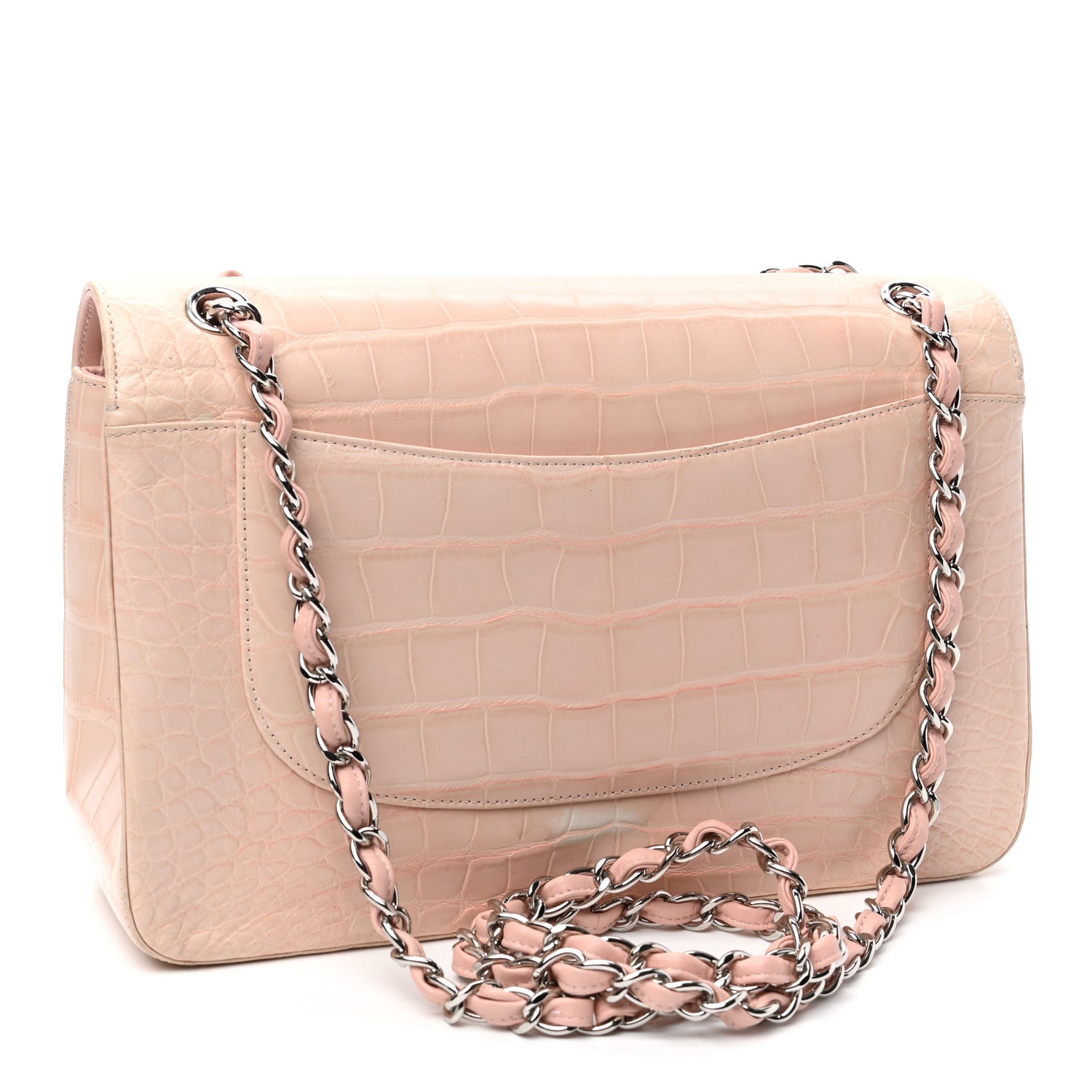 Chanel Alligator Jumbo Double Flap Light Pink 3 of 10