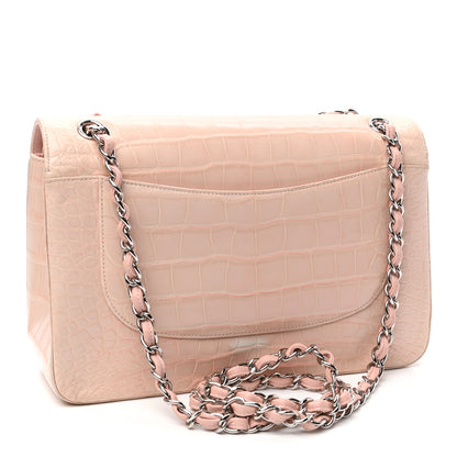 Chanel Alligator Jumbo Double Flap Light Pink 3 of 10