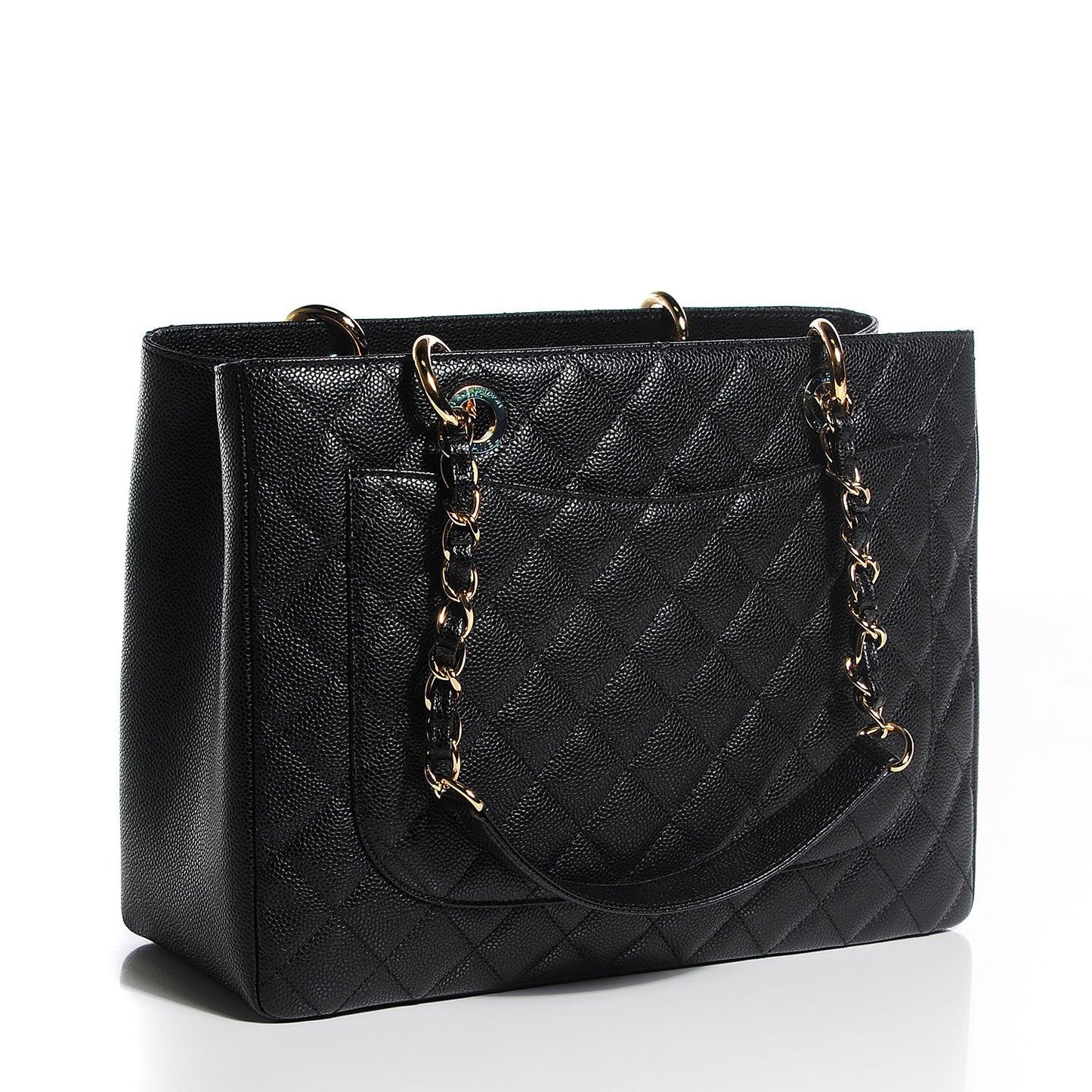 Caviar Quilted Grand Shopping Tote GST Black