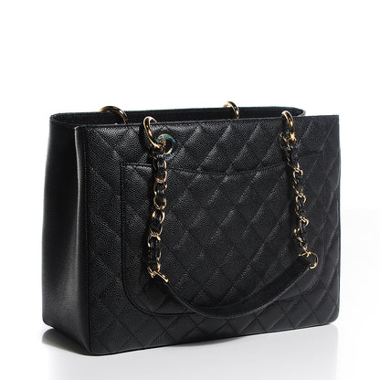 Chanel Caviar Quilted Grand Shopping Tote GST Black 3 of 7
