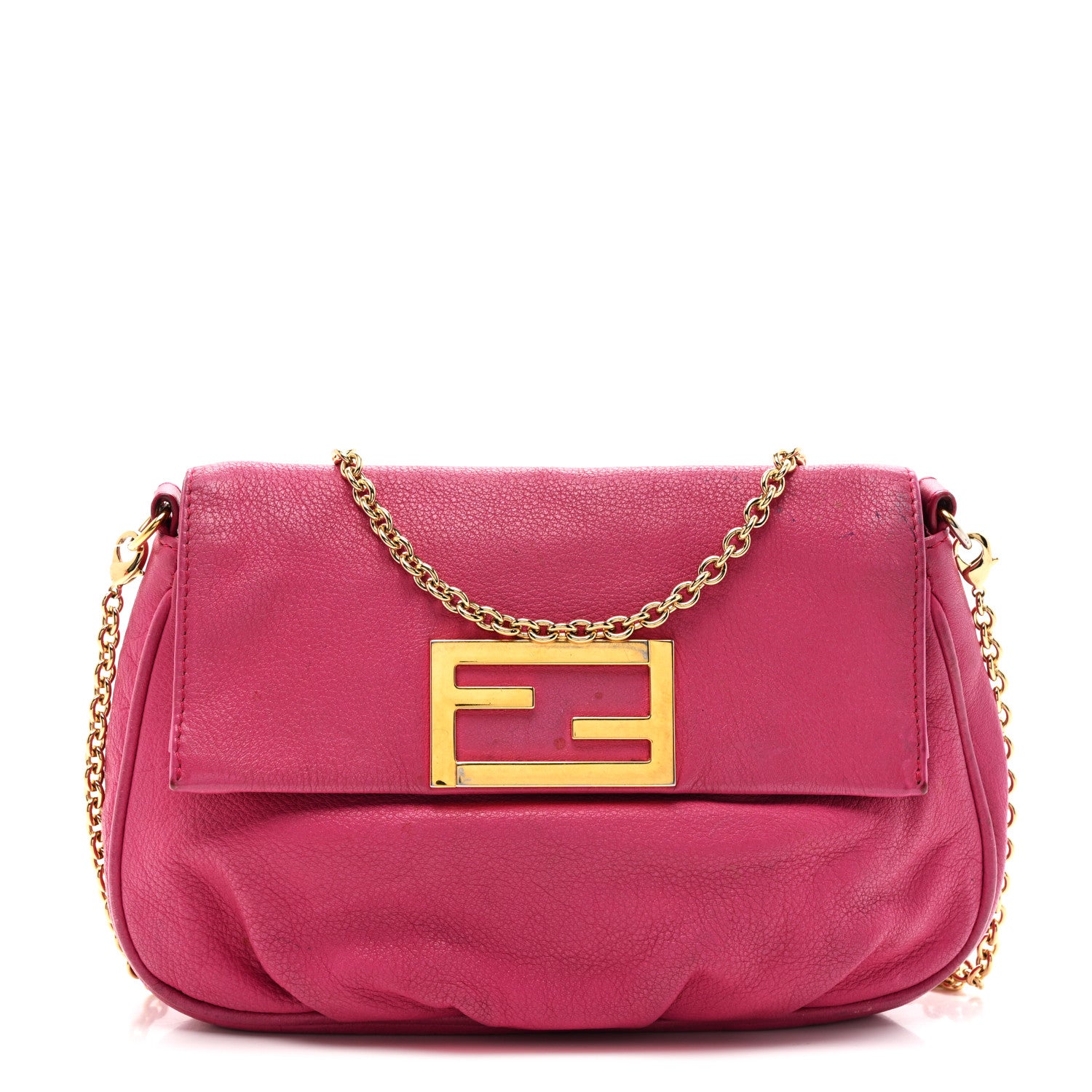 Fendi Vitello Flamingo Fendista Pouchette Crossbody Lampone 1 of 14