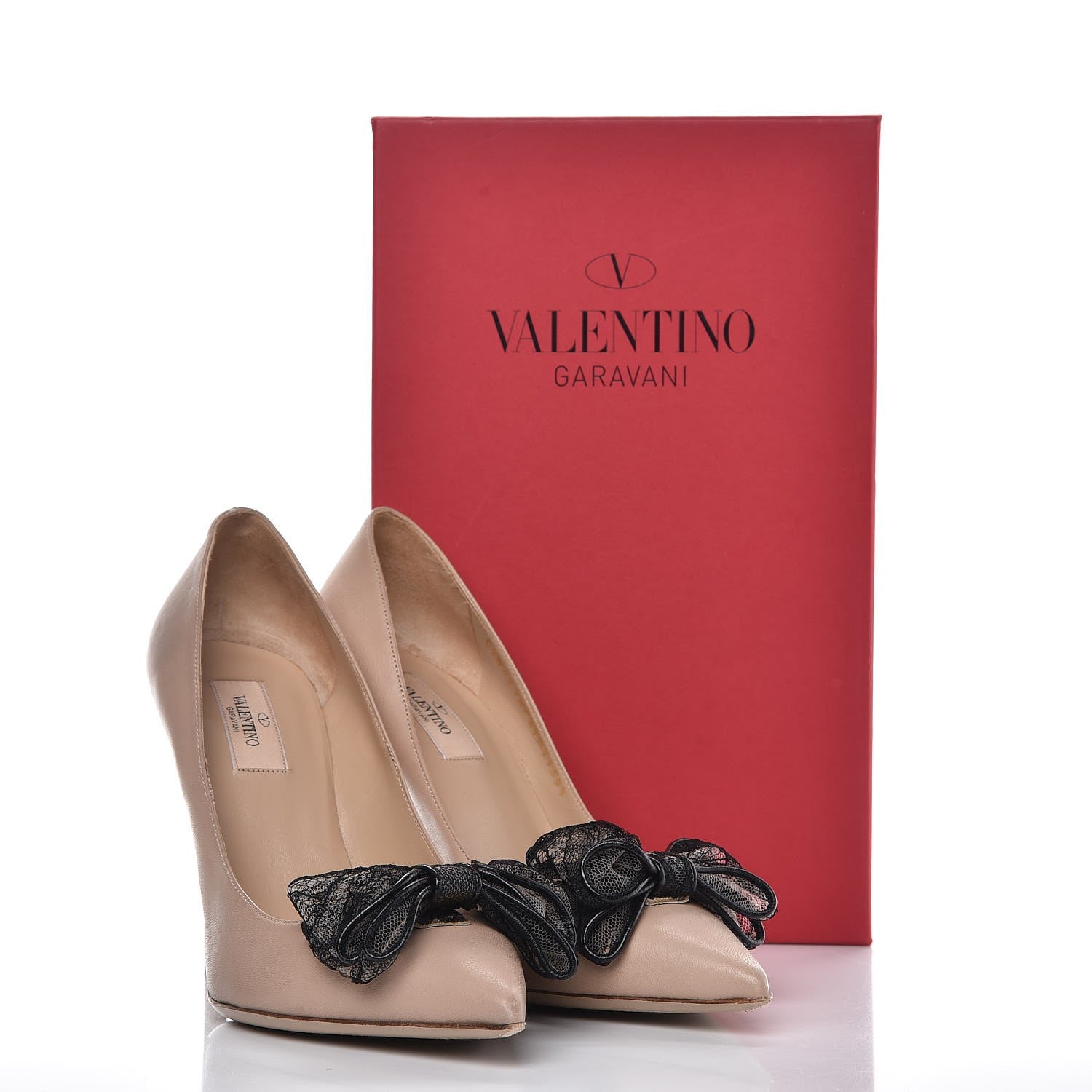 Valentino Garavani Nappa Lace Bow Pumps 39.5 Nude 17 of 17