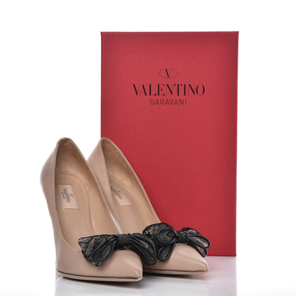 Valentino Garavani Nappa Lace Bow Pumps 39.5 Nude 17 of 17