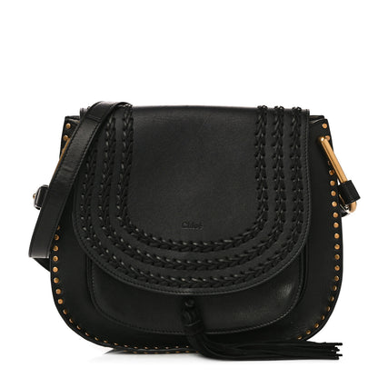 Chloe Calfskin Braided Medium Hudson Shoulder Bag Black 1 of 14