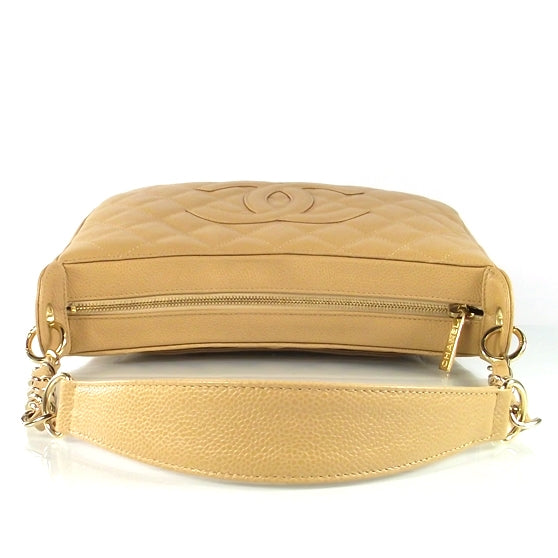 Chanel Caviar Quilted Hobo Beige 4 of 10