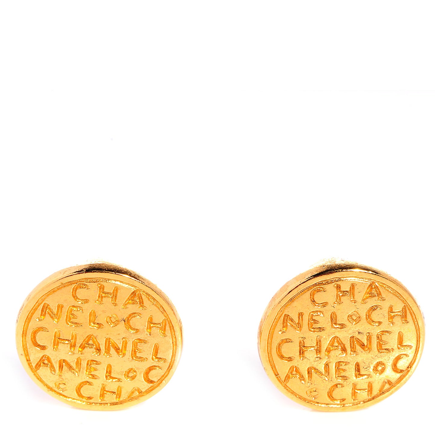 Clip On Disc Earrings Gold
