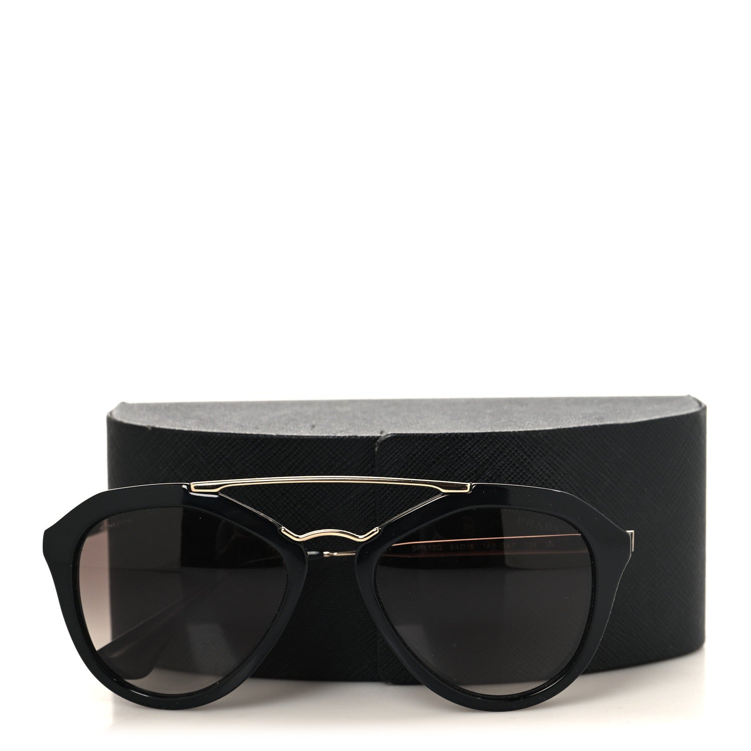Prada Acetate Metal Cinema Sunglasses SPR 12Q Black 7 of 7