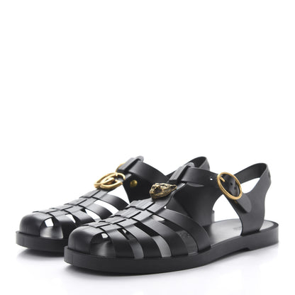 Gucci Rubber Mens Buckle Strap Sandals 8 Black 3 of 7