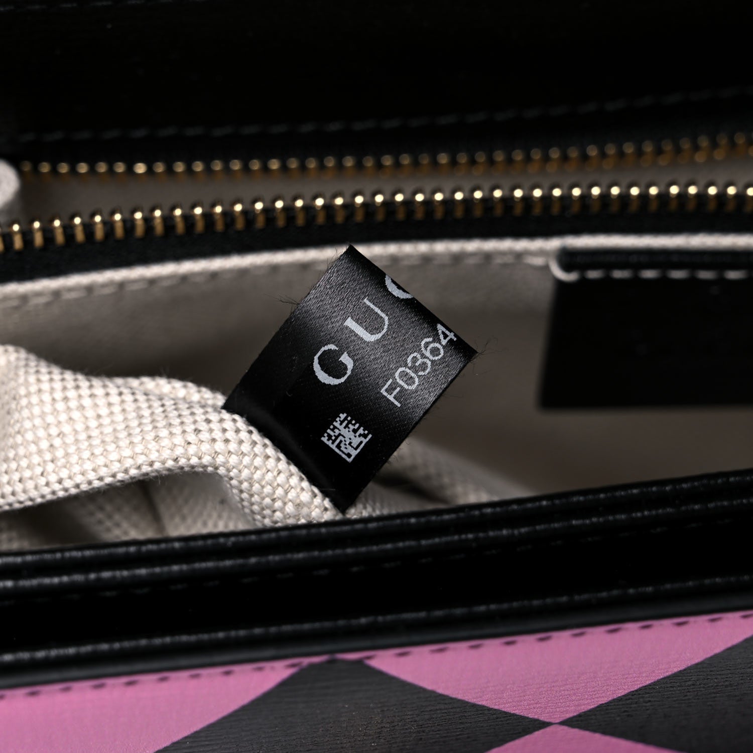 Gucci Textured Calfskin Geometric Print Horsebit 1955 Shoulder Bag Black Multicolor 8 of 11