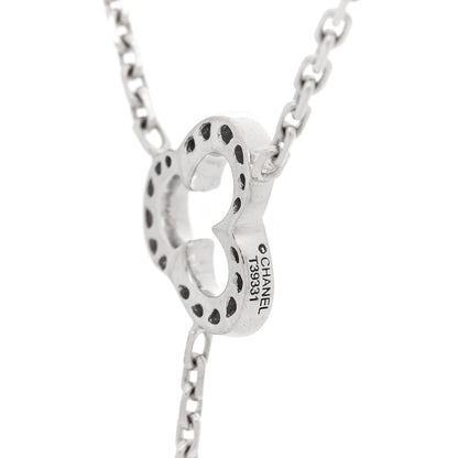 Chanel 18K White Gold Diamond Agate Camelia Sculpte Pendant Necklace 4 of 5
