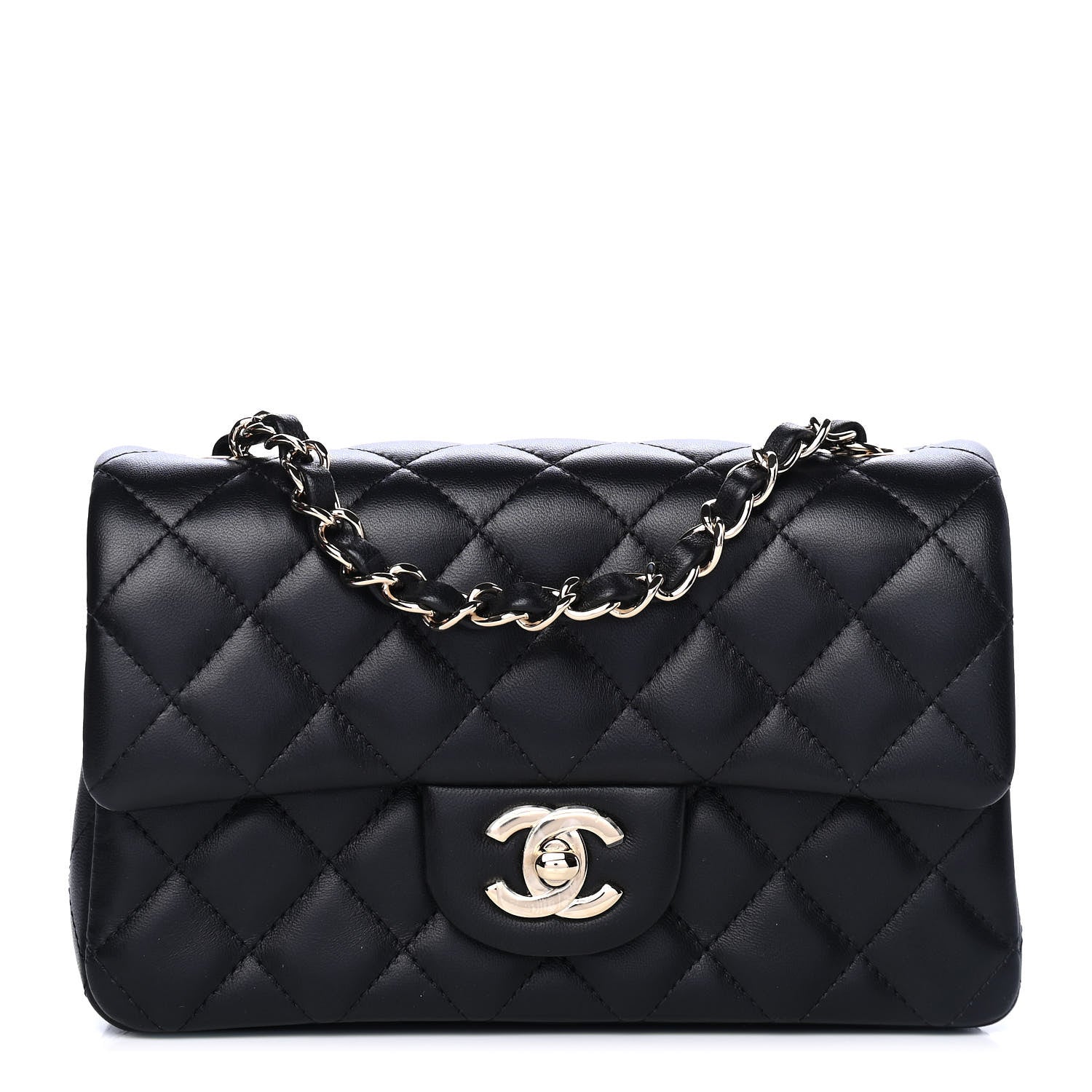 Chanel Lambskin Quilted Mini Rectangular Flap Black 1 of 4