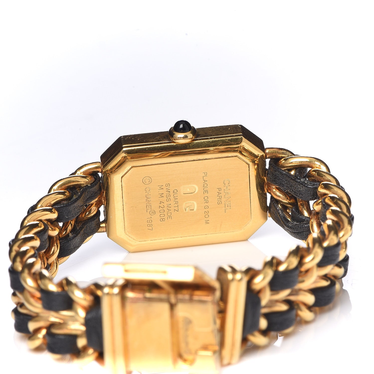 Chanel Stainless Steel Lambskin 20mm Chain Premiere Quartz Watch Gold M 8 of 9
