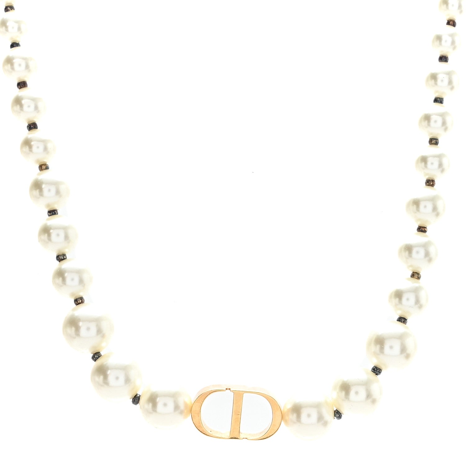 Christian Dior Pearl 30 Montaigne Choker Necklace Gold 1 of 5