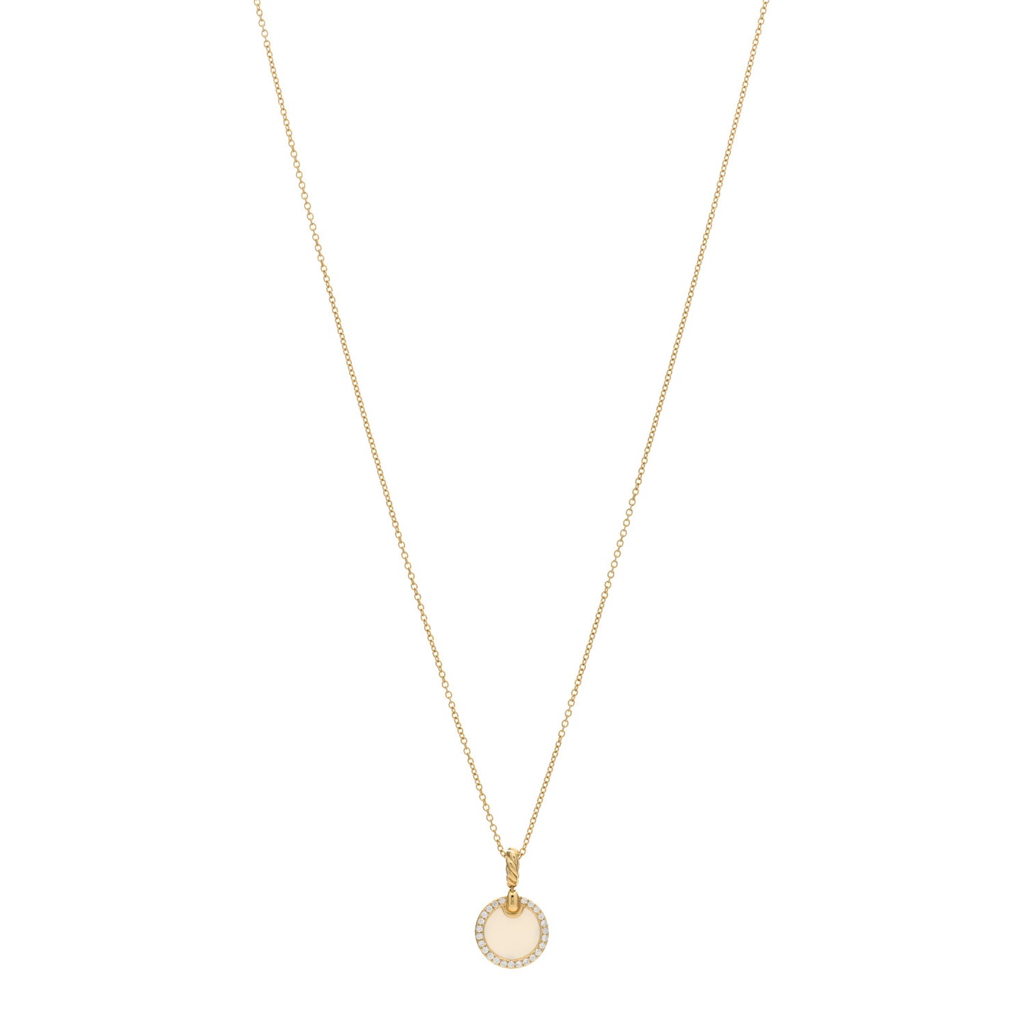 18K Yellow Gold Diamond Mother of Pearl Petite Elements Necklace
