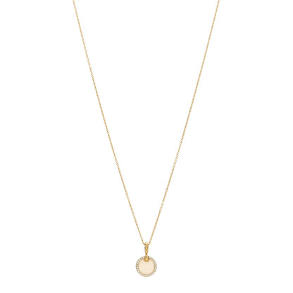 David Yurman 18K Yellow Gold Diamond Mother of Pearl Petite Elements Necklace 1 of 3