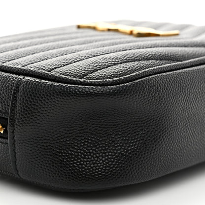 Saint Laurent Grain De Poudre Matelasse Monogram Mini Lou Camera Bag Black 9 of 10