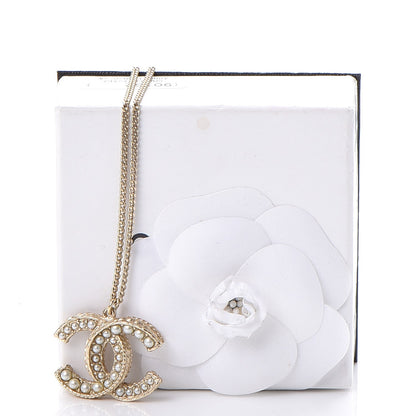 Chanel Pearl CC Pendant Necklace Gold 6 of 6