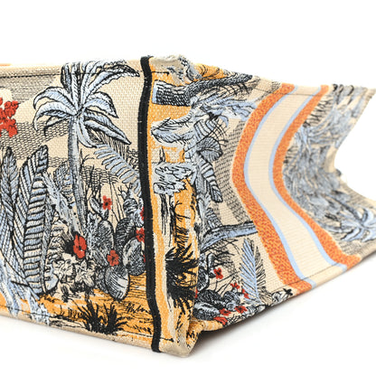 Christian Dior Canvas Embroidered Toile De Jouy Tropicalia Large Book Tote Denim Blue 10 of 13