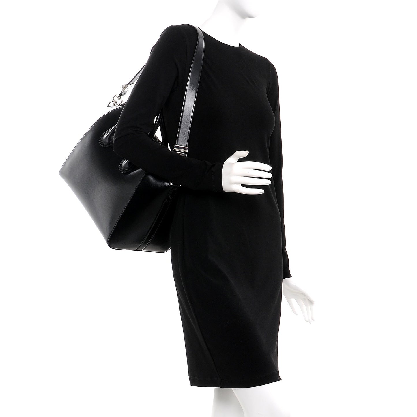 Shiny Lord Calfskin Medium Antigona Black