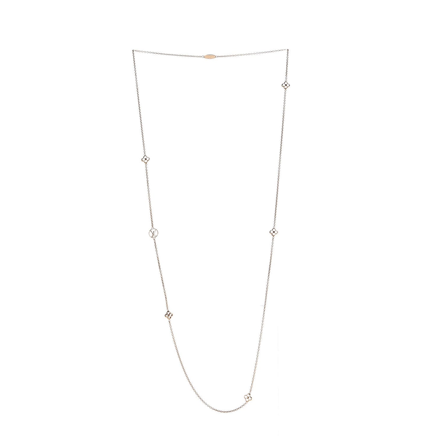 Metal Enamel Flower Full Long Necklace Gold