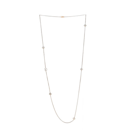 Louis Vuitton Metal Enamel Flower Full Long Necklace Gold 3 of 5