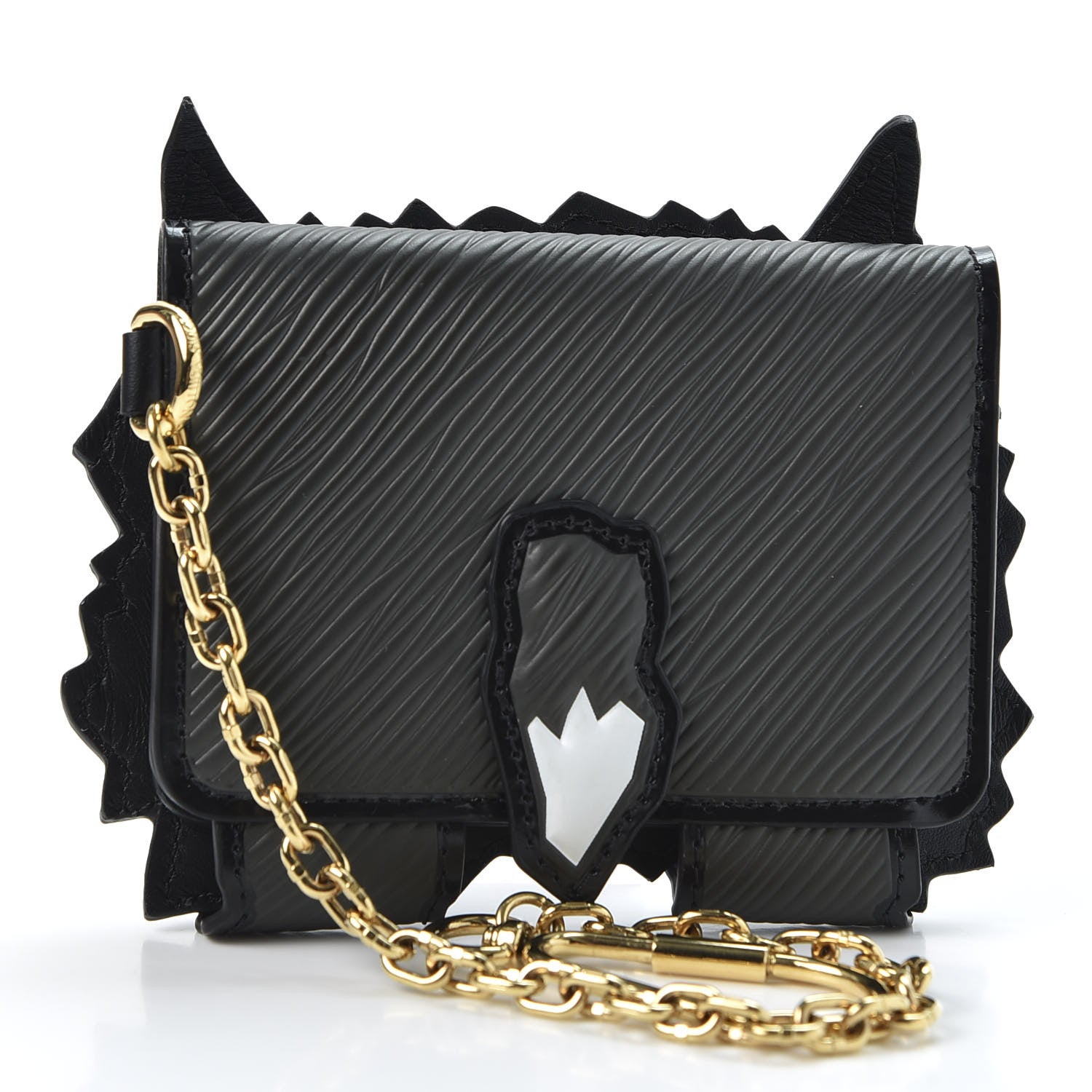 Louis Vuitton Epi Catogram Calfskin Cat Card Holder Black 2 of 8