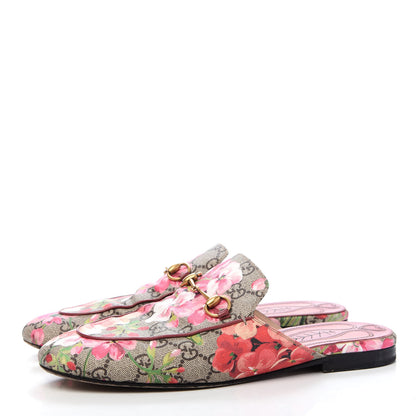 Gucci GG Supreme Monogram Blooms Womens Princetown Slippers 39.5 Beige Multicolor Dry Rose 3 of 9