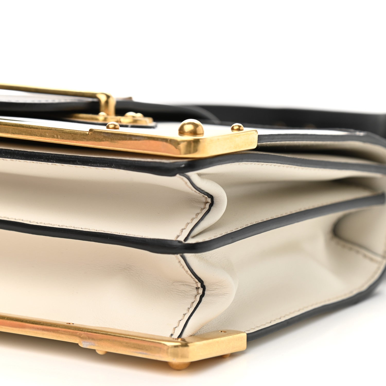 Prada City Calf Saffiano Cahier Bag Talco Black 7 of 7