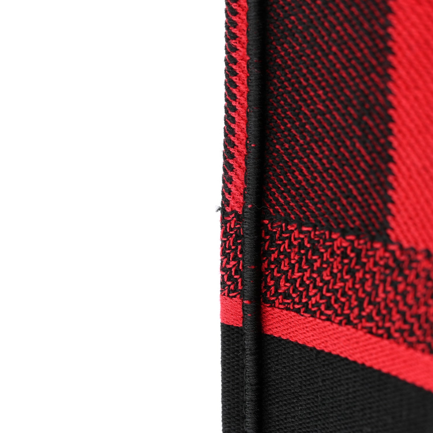 Christian Dior Canvas Embroidered Checkered Book Tote Black Red 12 of 13